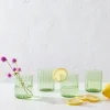Darbie Angell Dappled Clouds Seafoam Set of 4 Double Old Fashioned Glasses- Drinking Glasses