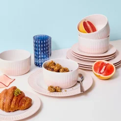 Darbie Angell Rising Up Blush 12 Piece Dinnerware Set, Service for 4- Dinnerware Service For 4
