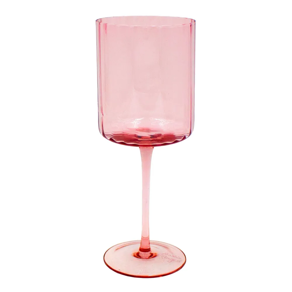 Darbie Angell Set of 4 Prismatic Blush Wine Glasses- Drinking Glasses