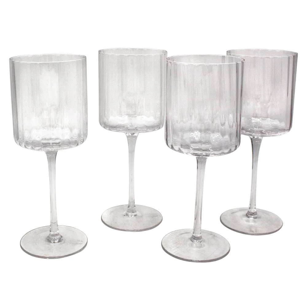 Darbie Angell Set of 4 Prismatic Wine Glasses- Drinking Glasses