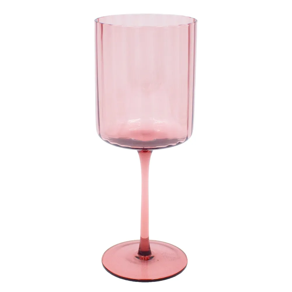 Darbie Angell Set of 4 Prismatic Lilac Wine Glasses- Drinking Glasses
