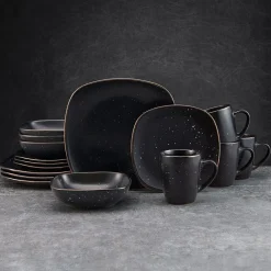 Pfaltzgraff® Decker Black 16 Piece Dinnerware Set, Service for 4- Dinnerware Service For 4