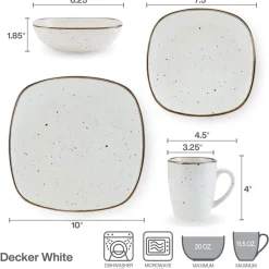 Pfaltzgraff® Decker White 16 Piece Dinnerware Set, Service for 4- Dinnerware Service For 4