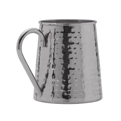 Drew and Jonathan Stainless Hammered Set of 2 Beer Mugs- Coffee Mugs
