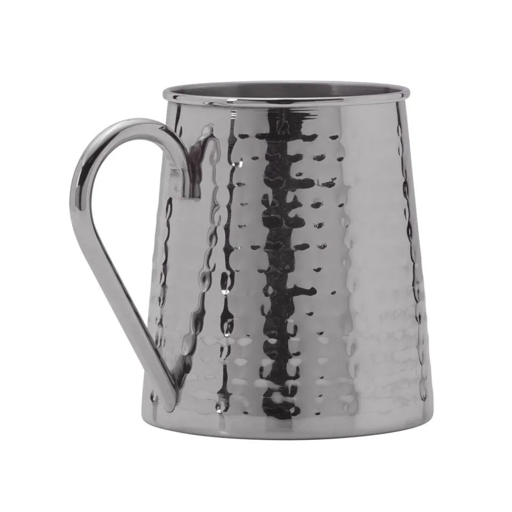 Drew and Jonathan Stainless Hammered Set of 2 Beer Mugs- Coffee Mugs