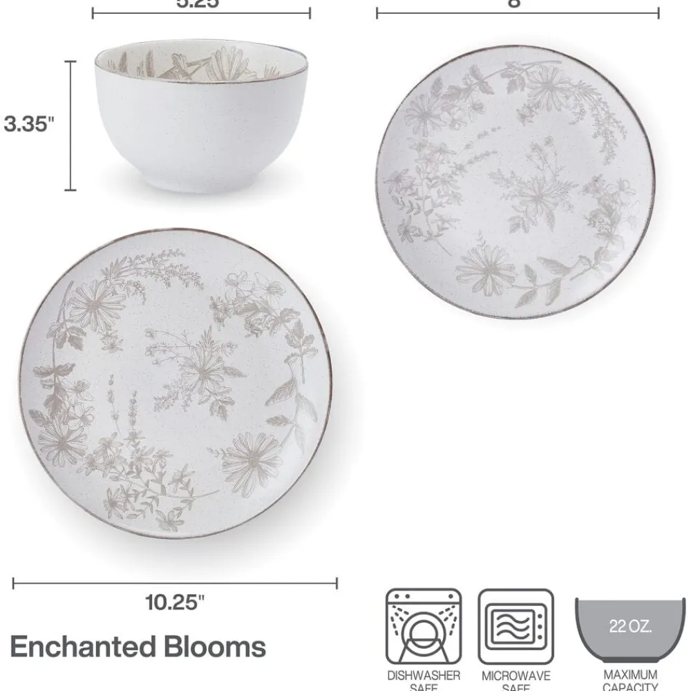Pfaltzgraff® Enchanted Bloom 12 Piece Dinnerware Set, Service for 4- Dinnerware Service For 4