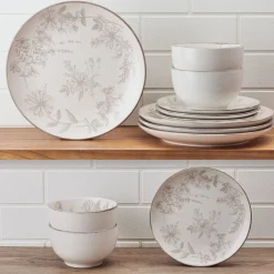 Pfaltzgraff® Enchanted Bloom 12 Piece Dinnerware Set, Service for 4- Dinnerware Service For 4