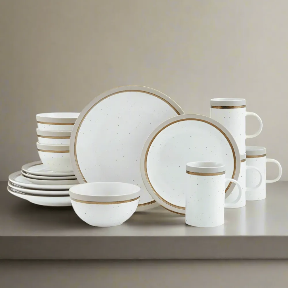 Pfaltzgraff® Ezra Taupe 16 Piece Dinnerware Set, Service for 4- Dinnerware Service For 4