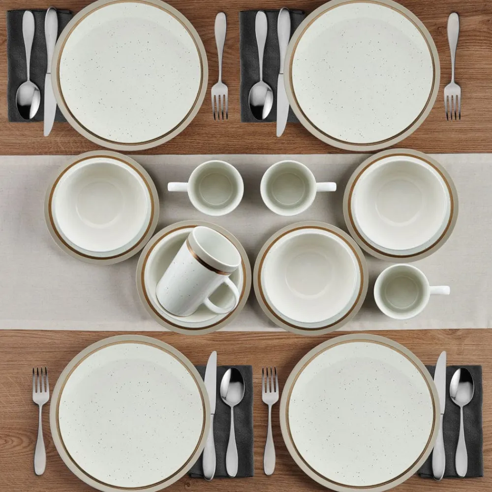 Pfaltzgraff® Ezra Taupe 16 Piece Dinnerware Set, Service for 4- Dinnerware Service For 4