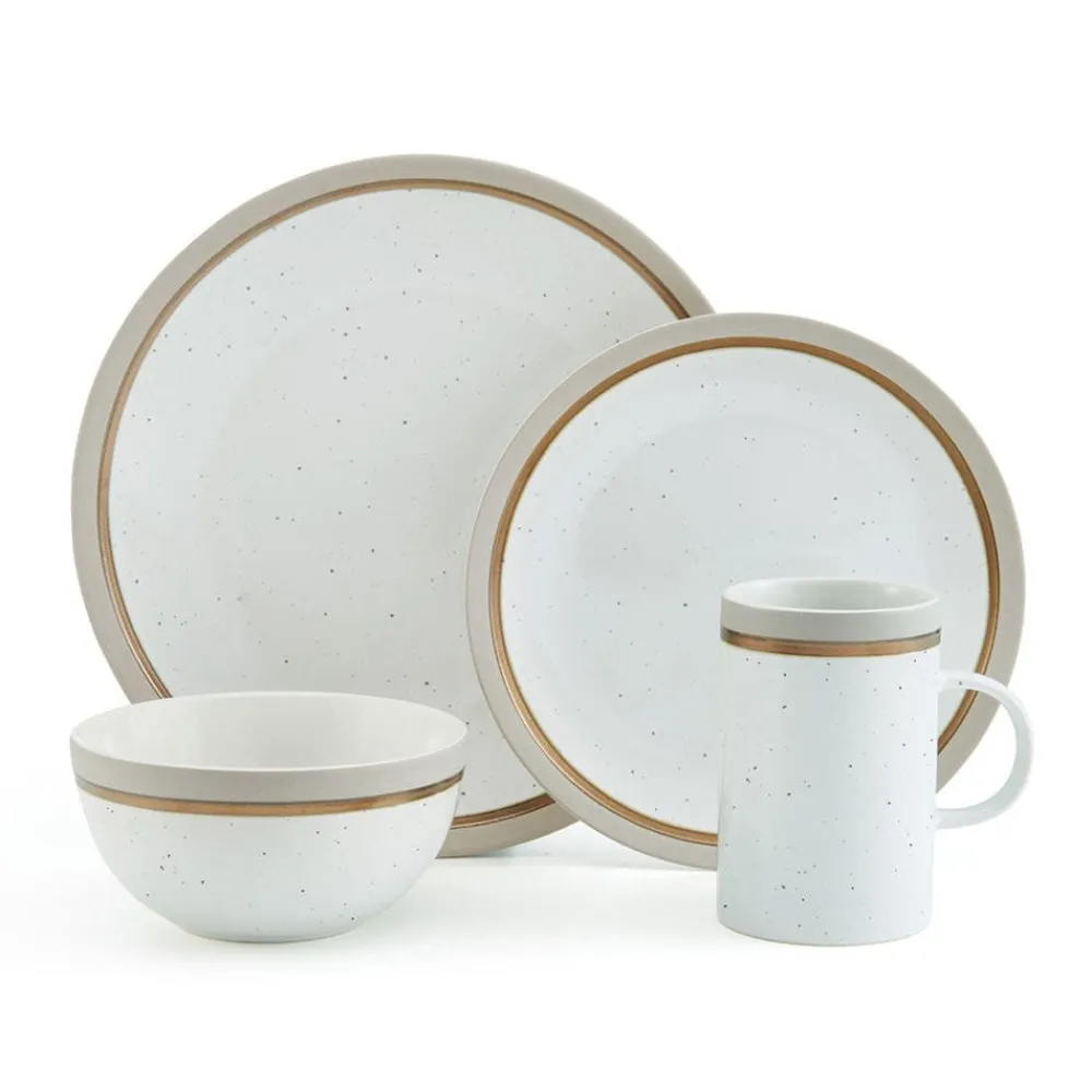 Pfaltzgraff® Ezra Taupe 16 Piece Dinnerware Set, Service for 4- Dinnerware Service For 4