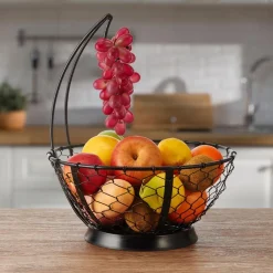 Gourmet Basics® Farmers Market Fruit Basket with Banana Hanger- Fruit And Storage Baskets
