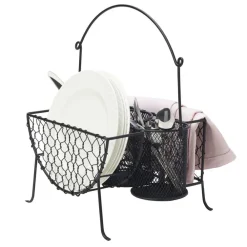 Gourmet Basics® Farmers Market Hostess Buffet Storage Caddy- Flatware Caddies|Fruit And Storage Baskets