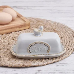 Pfaltzgraff® Farmhouse Hen Covered Butter Dish- Butter Dishes