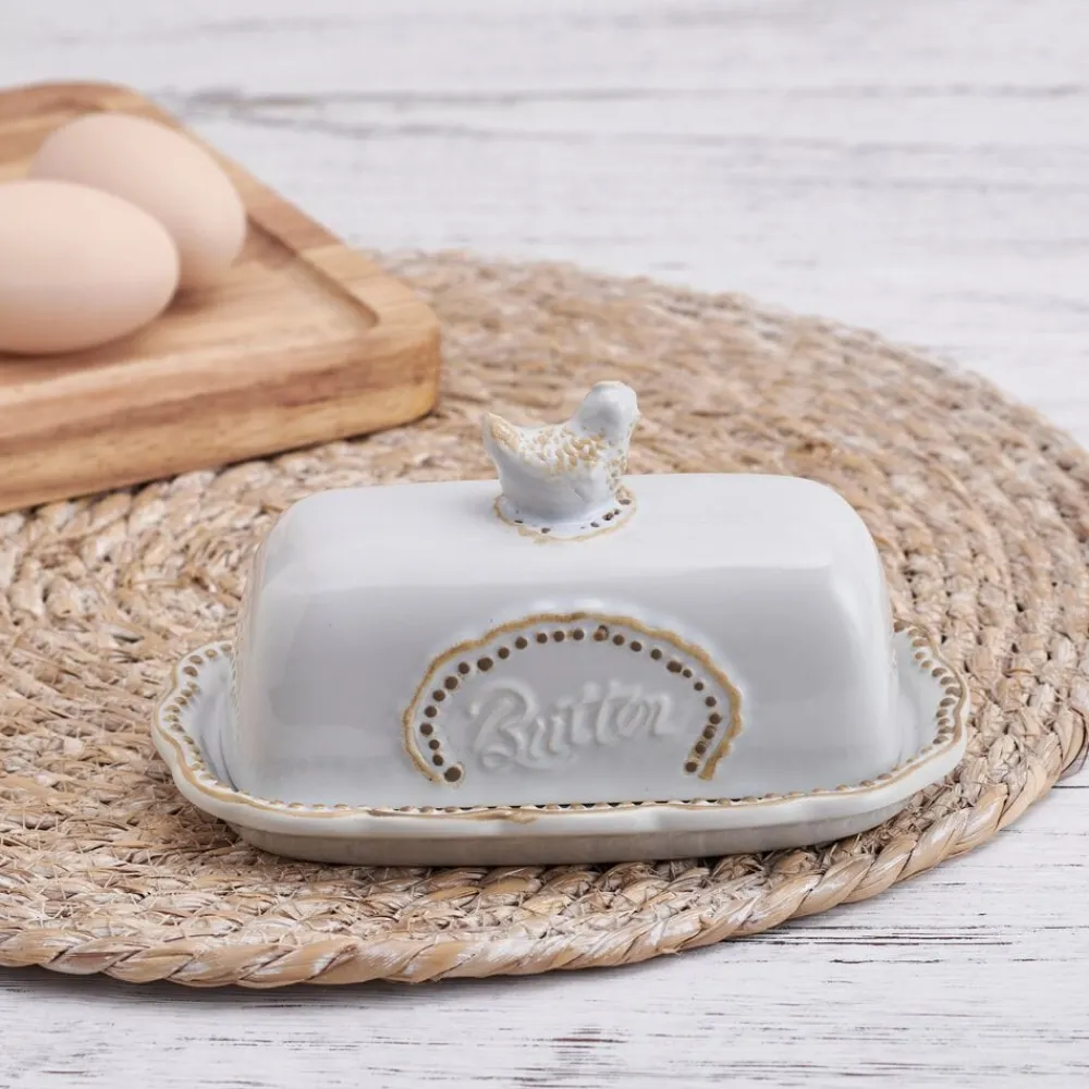 Pfaltzgraff® Farmhouse Hen Covered Butter Dish- Butter Dishes