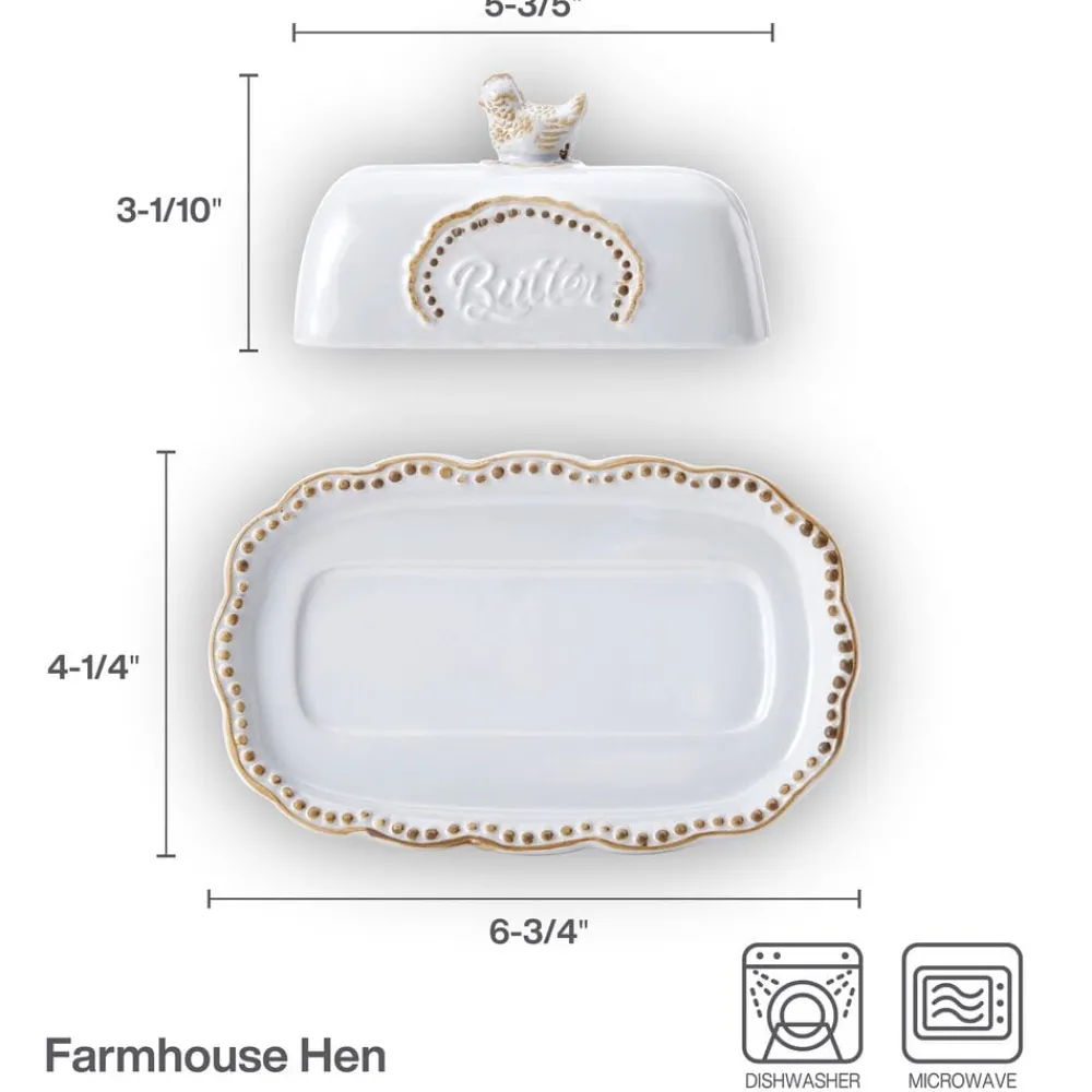 Pfaltzgraff® Farmhouse Hen Covered Butter Dish- Butter Dishes