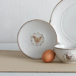 Pfaltzgraff® Farmhouse Hen Set of 4 Appetizer Plates- Appetizer Plates