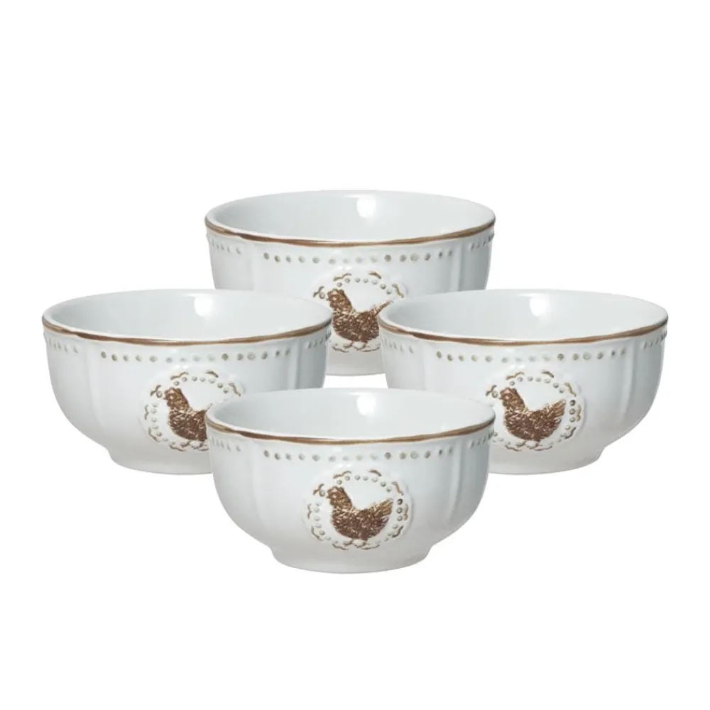Pfaltzgraff® Farmhouse Hen Set of 4 Fruit Bowls- Fruit Bowls