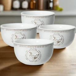 Pfaltzgraff® Farmhouse Hen Set of 4 Soup Cereal Bowls- Soup Cereal Bowls