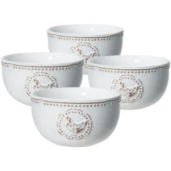 Pfaltzgraff® Farmhouse Hen Set of 4 Soup Cereal Bowls- Soup Cereal Bowls