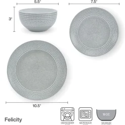 Pfaltzgraff® Felicity 12 Piece Dinnerware Set, Service for 4- Dinnerware Service For 4