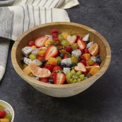 Fitz and Floyd Austin Craft Deep Serve Bowl, White- Serve Bowls
