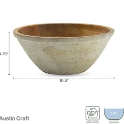 Fitz and Floyd Austin Craft Deep Serve Bowl, White- Serve Bowls