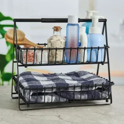 Gourmet Basics® Flax 2 Tier Storage Basket- Fruit And Storage Baskets