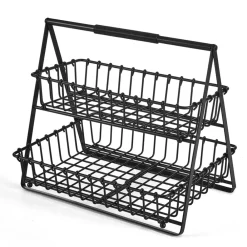 Gourmet Basics® Flax 2 Tier Storage Basket- Fruit And Storage Baskets