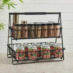 Gourmet Basics® Flax 2 Tier Storage Basket- Fruit And Storage Baskets