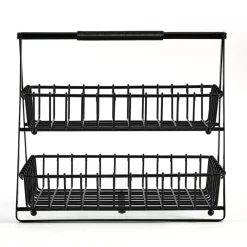 Gourmet Basics® Flax 2 Tier Storage Basket- Fruit And Storage Baskets