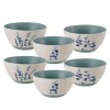 Pfaltzgraff® Floral Blue Set of 6 Soup Cereal Bowls, Assorted- Soup Cereal Bowls