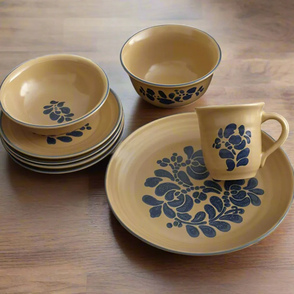 Pfaltzgraff® Folk Art® Dinnerware Set- Dinnerware Service For 8|Dinnerware Service For 4