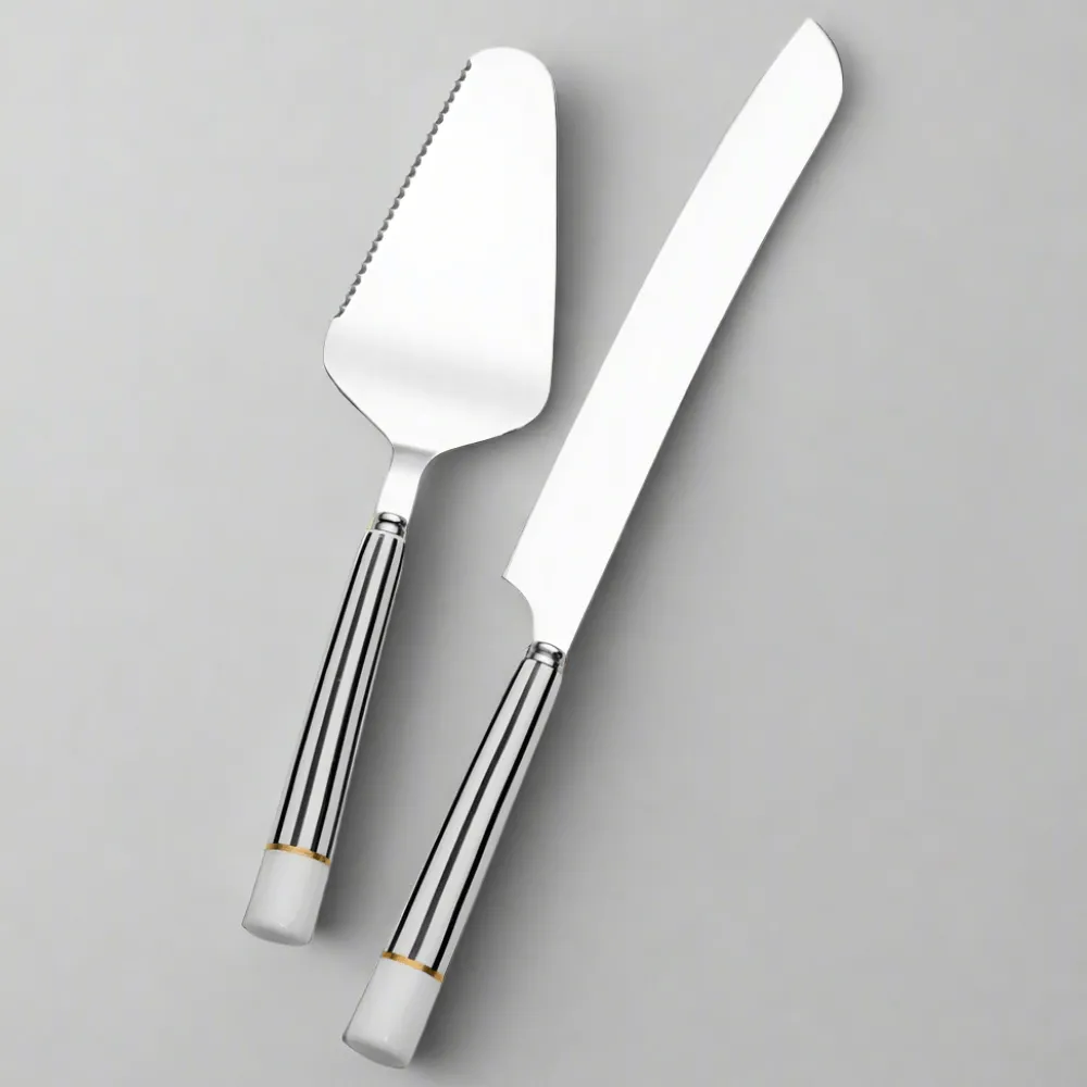 International® Silver French Cafe 2 Piece Cake Knife and Server Set- Cake Knives And Servers