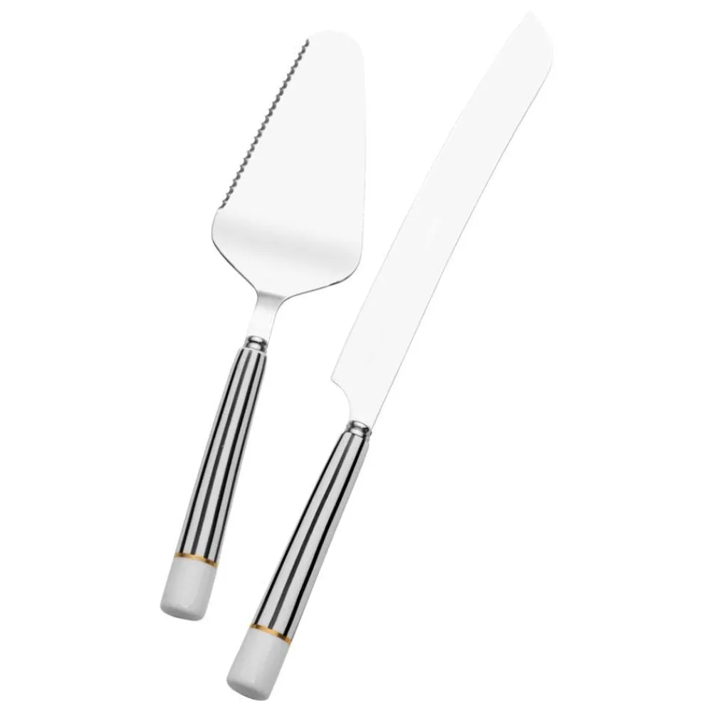 International® Silver French Cafe 2 Piece Cake Knife and Server Set- Cake Knives And Servers