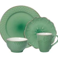 Pfaltzgraff® French Lace Green Dinnerware Set- Dinnerware Service For 8|Dinnerware Service For 4