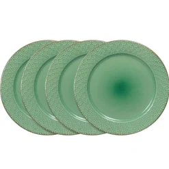 Pfaltzgraff® French Lace Set of 4 Green Dinner Plates- Dinner Plates