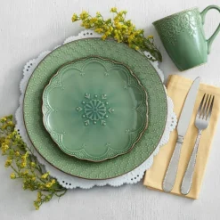 Pfaltzgraff® French Lace Set of 4 Green Salad Plates- Salad Plates