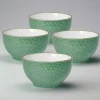 Pfaltzgraff® French Lace Set of 4 Green Soup Cereal Bowls- Soup Cereal Bowls