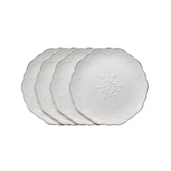 Pfaltzgraff® French Lace Set of 4 White Salad Plates- Salad Plates