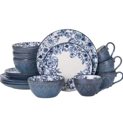 Pfaltzgraff® Gabriela Blue 16 Piece Dinnerware Set, Service for 4- Dinnerware Service For 4
