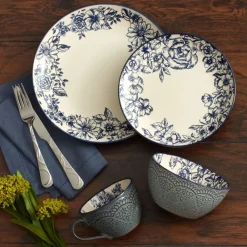 Pfaltzgraff® Gabriela Blue 16 Piece Dinnerware Set, Service for 4- Dinnerware Service For 4