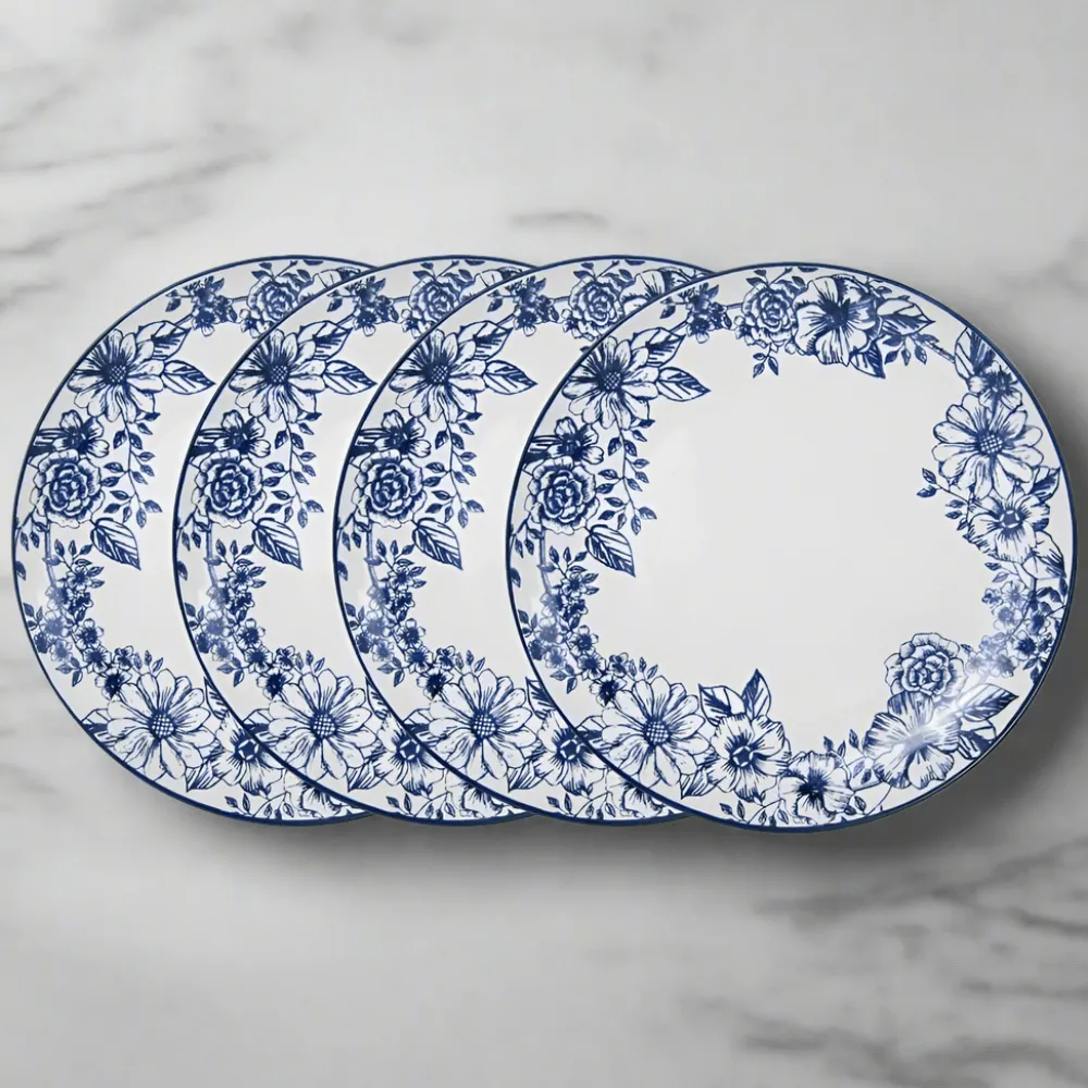 Pfaltzgraff® Gabriela Blue Set of 4 Dinner Plates- Dinner Plates