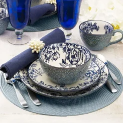 Pfaltzgraff® Gabriela Blue Set of 4 Dinner Plates- Dinner Plates