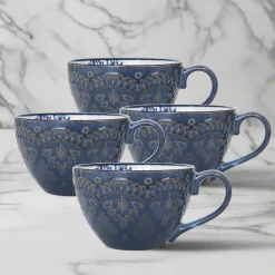 Pfaltzgraff® Gabriela Blue Set of 4 Mugs- Coffee Mugs