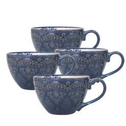 Pfaltzgraff® Gabriela Blue Set of 4 Mugs- Coffee Mugs