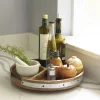 Gourmet Basics® Galvanized Band Lazy Susan Platter with Removable Dividers, 16 Inch- Lazy Susans