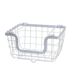 Gourmet Basics® General Store White Stacking And Nesting Wire Organization Basket- Fruit And Storage Baskets