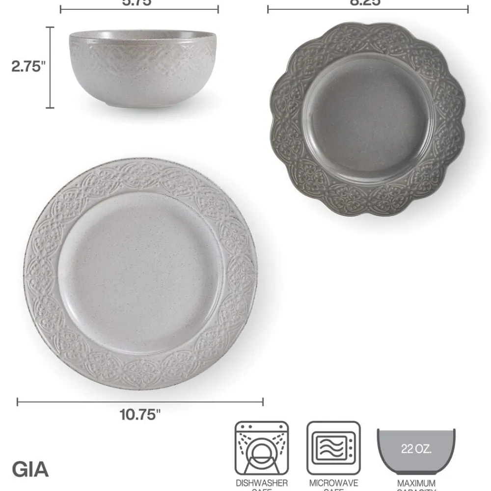 Pfaltzgraff® Gia 12 Piece Dinnerware Set, Service for 4- Dinnerware Service For 4