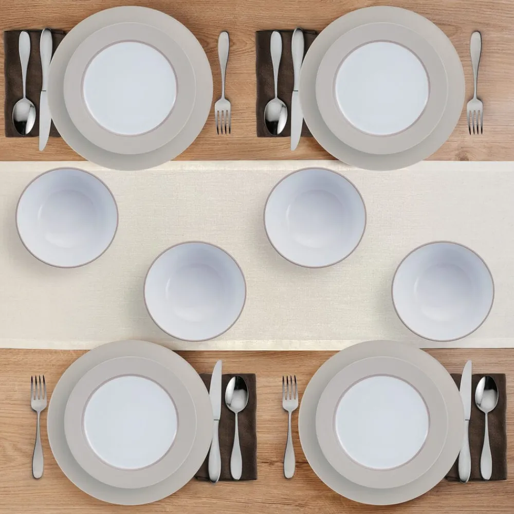 Pfaltzgraff® Grayson Taupe 12 Piece Dinnerware Set, Service for 4- Dinnerware Service For 4