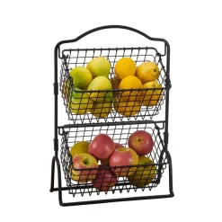 Gourmet Basics® Grid 2 Tier Storage Basket- Fruit And Storage Baskets